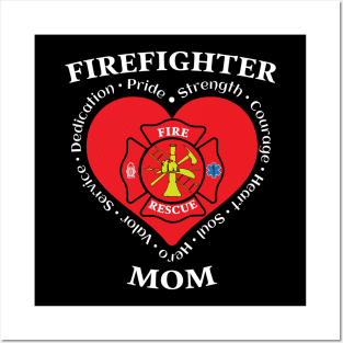 Firefighter Mom Fire Rescue Mom Posters and Art